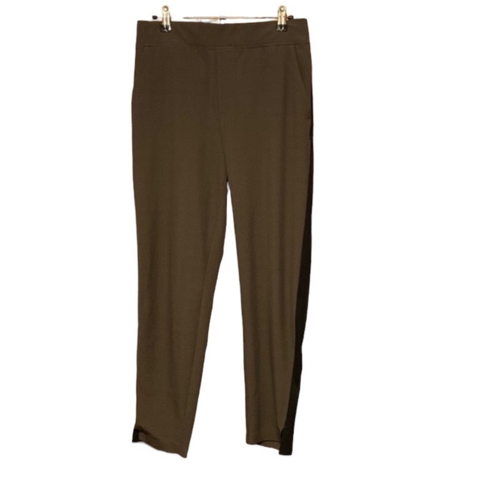 Athleta Brooklyn Ankle pant size 4 brown with black side leg stripes